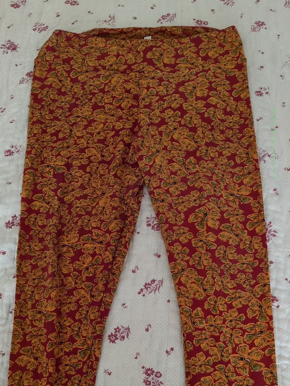 Lalaroe Women's Red Floral Print Pants